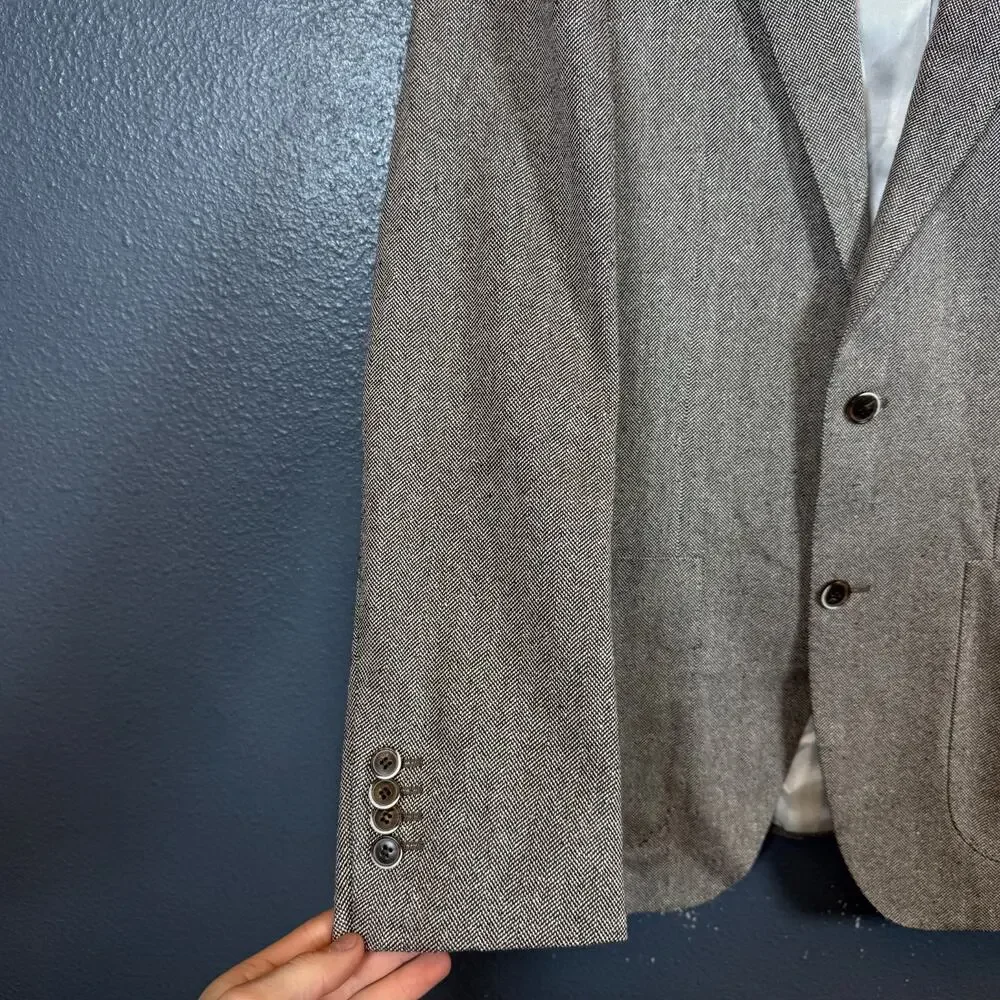 Suitsupply 46 men’s gray Wool/Silk/Linen blazer 2 dots suit jacket HAVANA FL Int